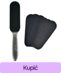 Pilnik do pedicure Podo TUFI profi PREMIUM metalowy wymienne nakładки 80/180 grit (0104602)
